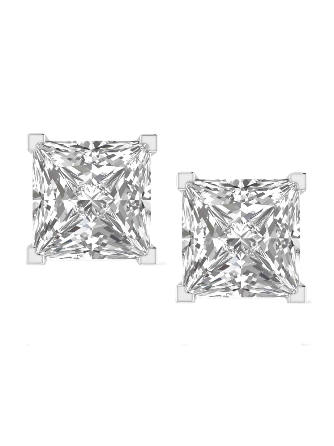 ORIONZ Square Shaped Cubic Zirconia Studs Earrings