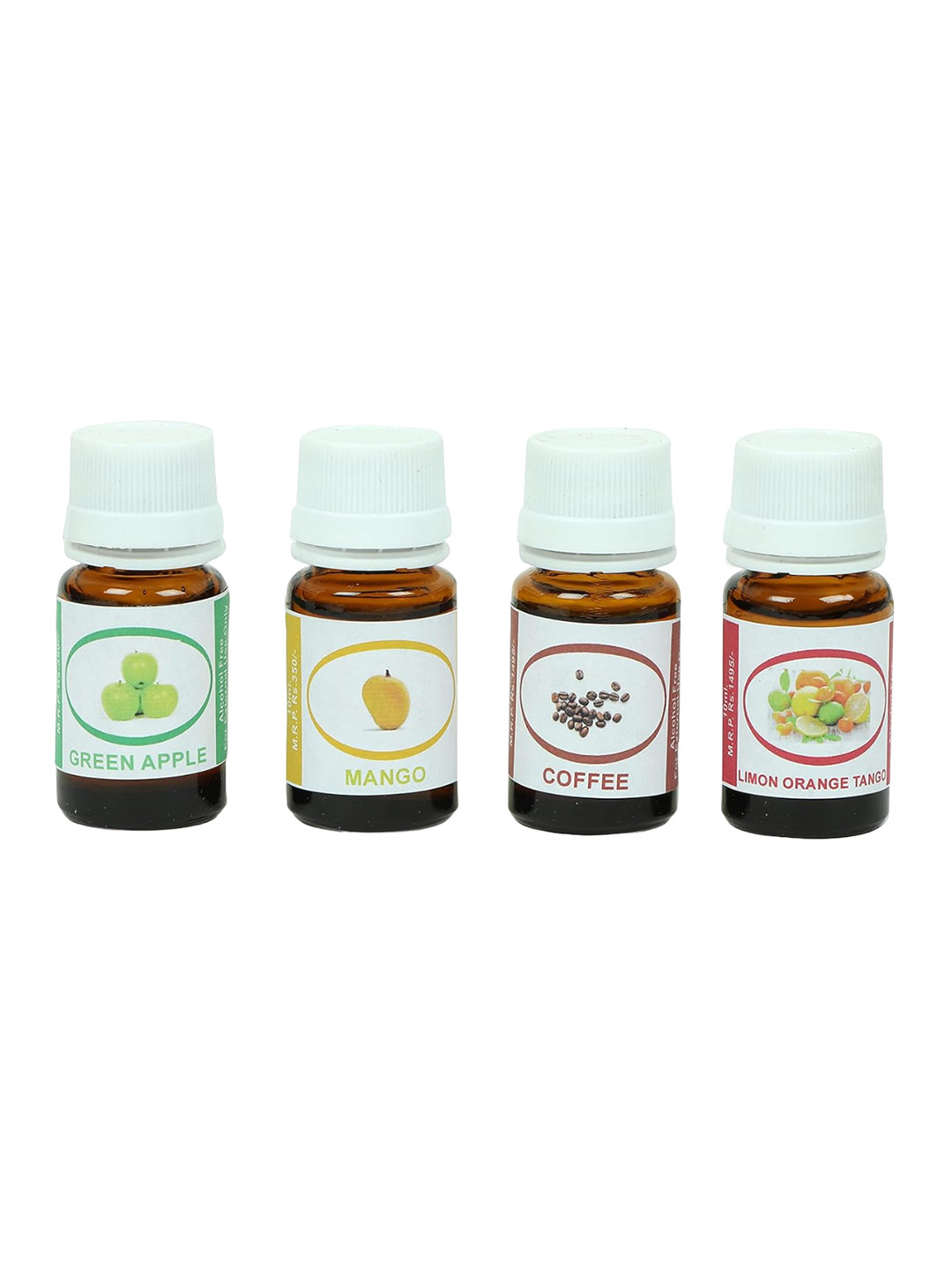 Crazy Sutra White 4 Pieces Coffee, Mango, Green Apple & Limon Orange Aroma Oils 10 ml