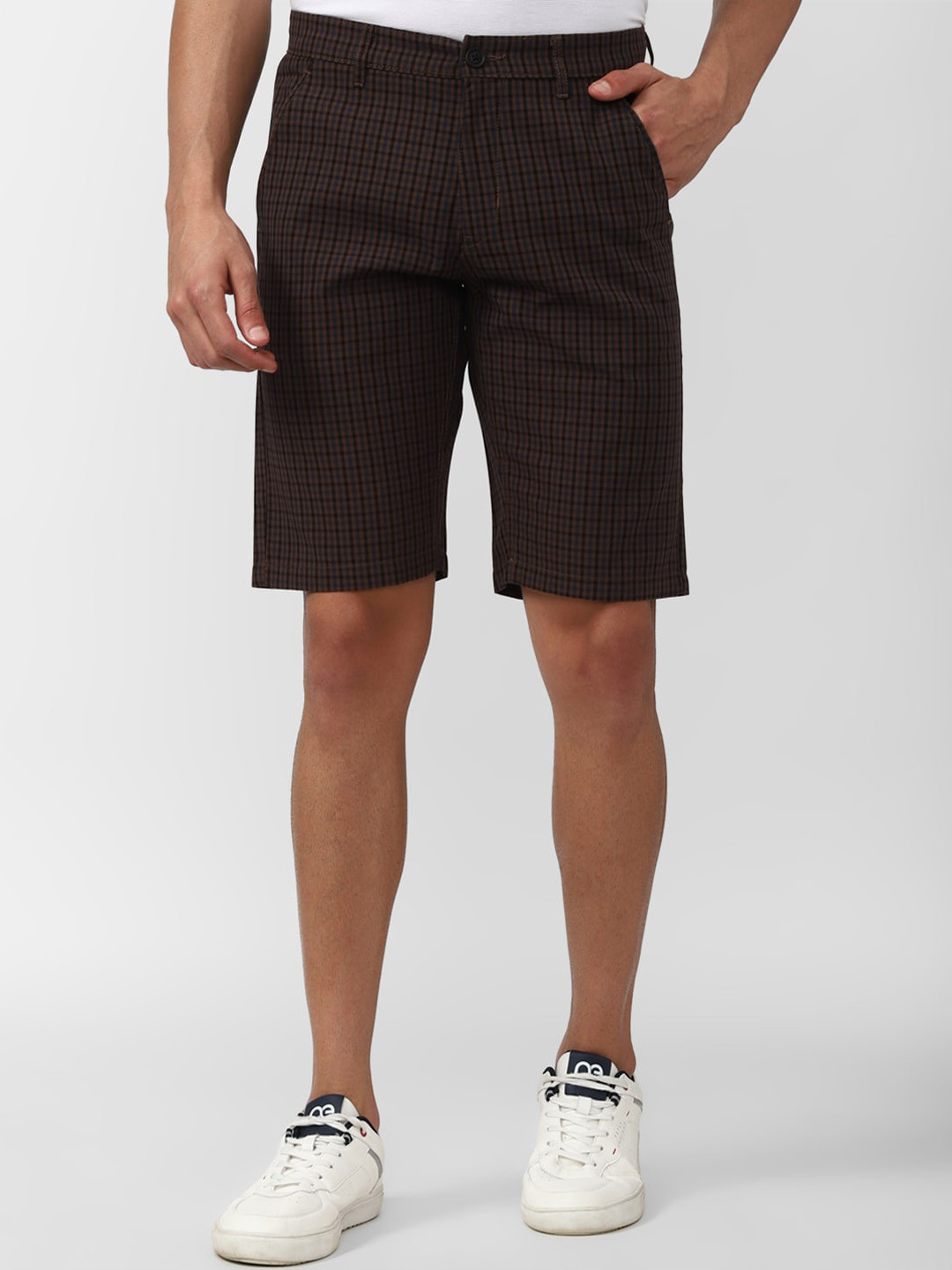 PETER ENGLAND UNIVERSITY Men Checked Mid-Rise Shorts
