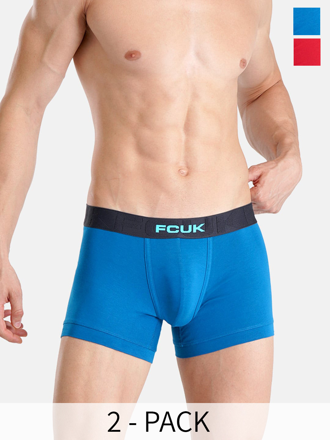 FCUK Pack Of 2 Antimicrobial Trunks ARC-T-02-MYKBL-HTRD