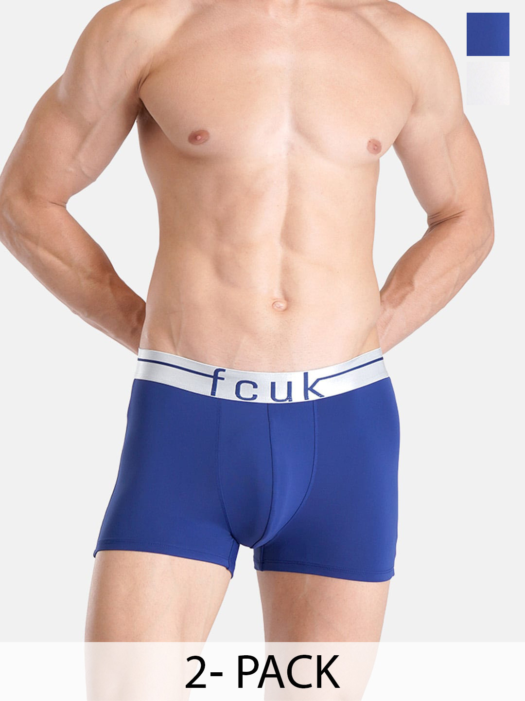 FCUK Pack Of 2 Antimicrobial Trunks MER-T-02-HBRMST-BLDP