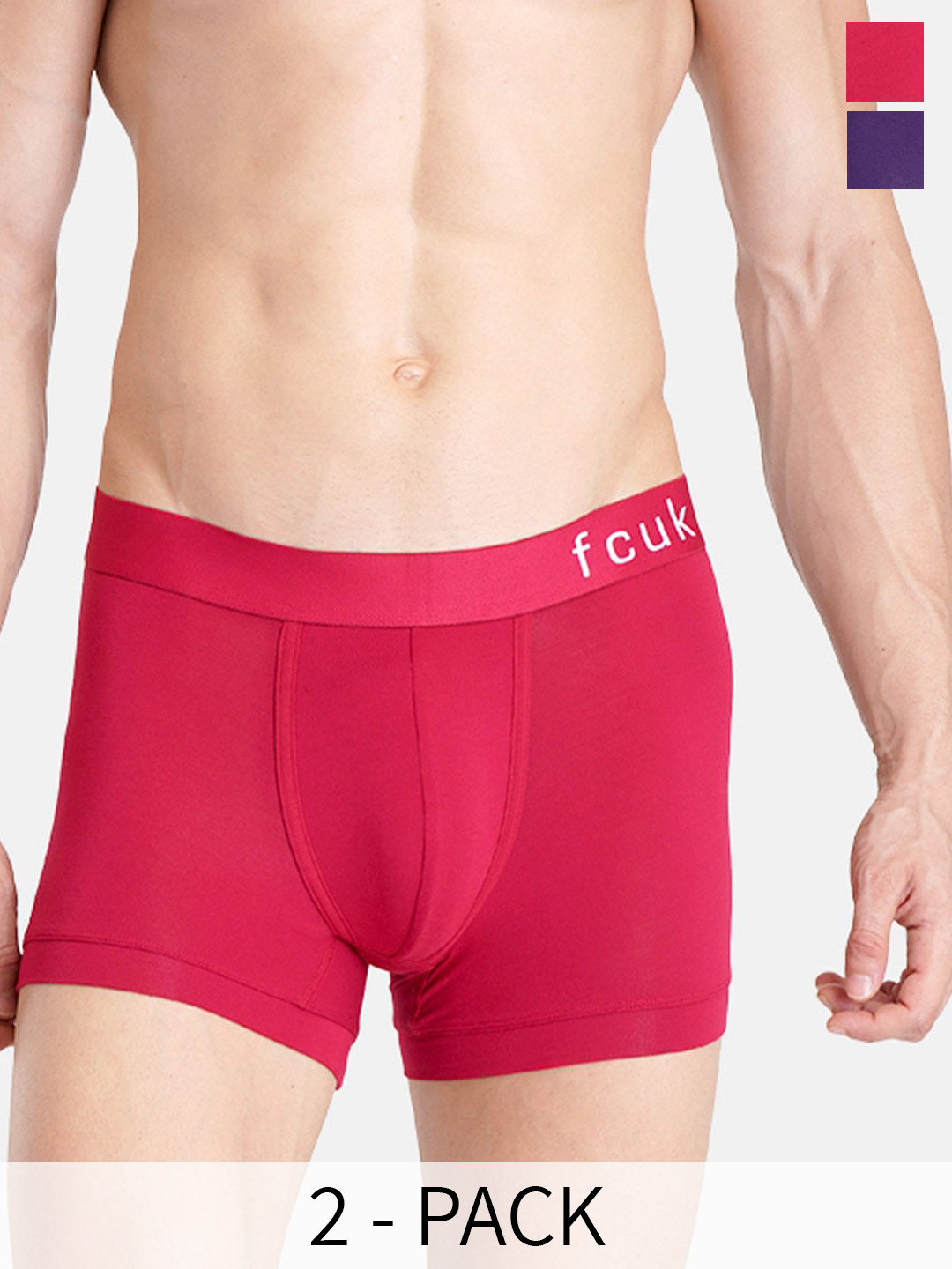 FCUK GLO Pack Of 2 Antimicrobial Trunks PAR-T-02-TNGRD-CRJL