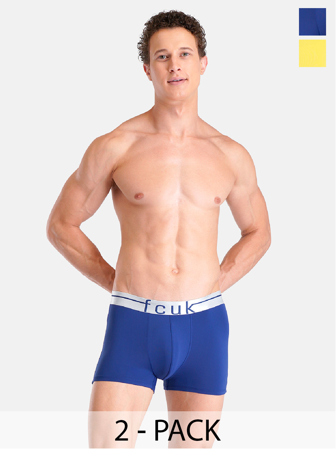 FCUK Pack Of 2 Antimicrobial Trunks MER-T-02-BLD-VBYL