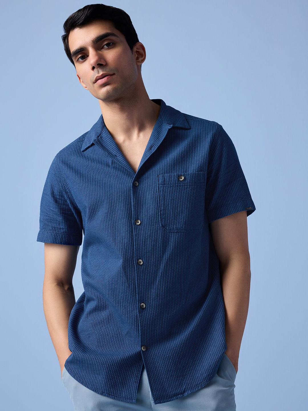 Andamen Premium Textured Half Sleeve Resort Cotton Collar Shirt