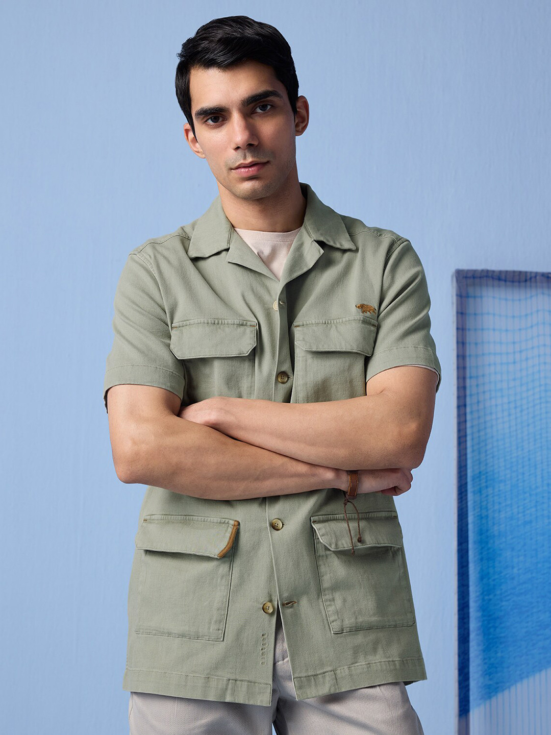 Andamen Premium Half Sleeve Patch Pocket Resort Collar Shirt