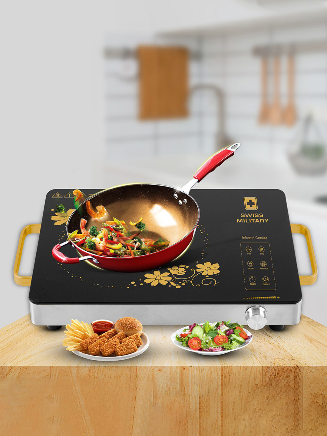 SWISS MILITARY Black Emporia 2200 W Induction Cooktop