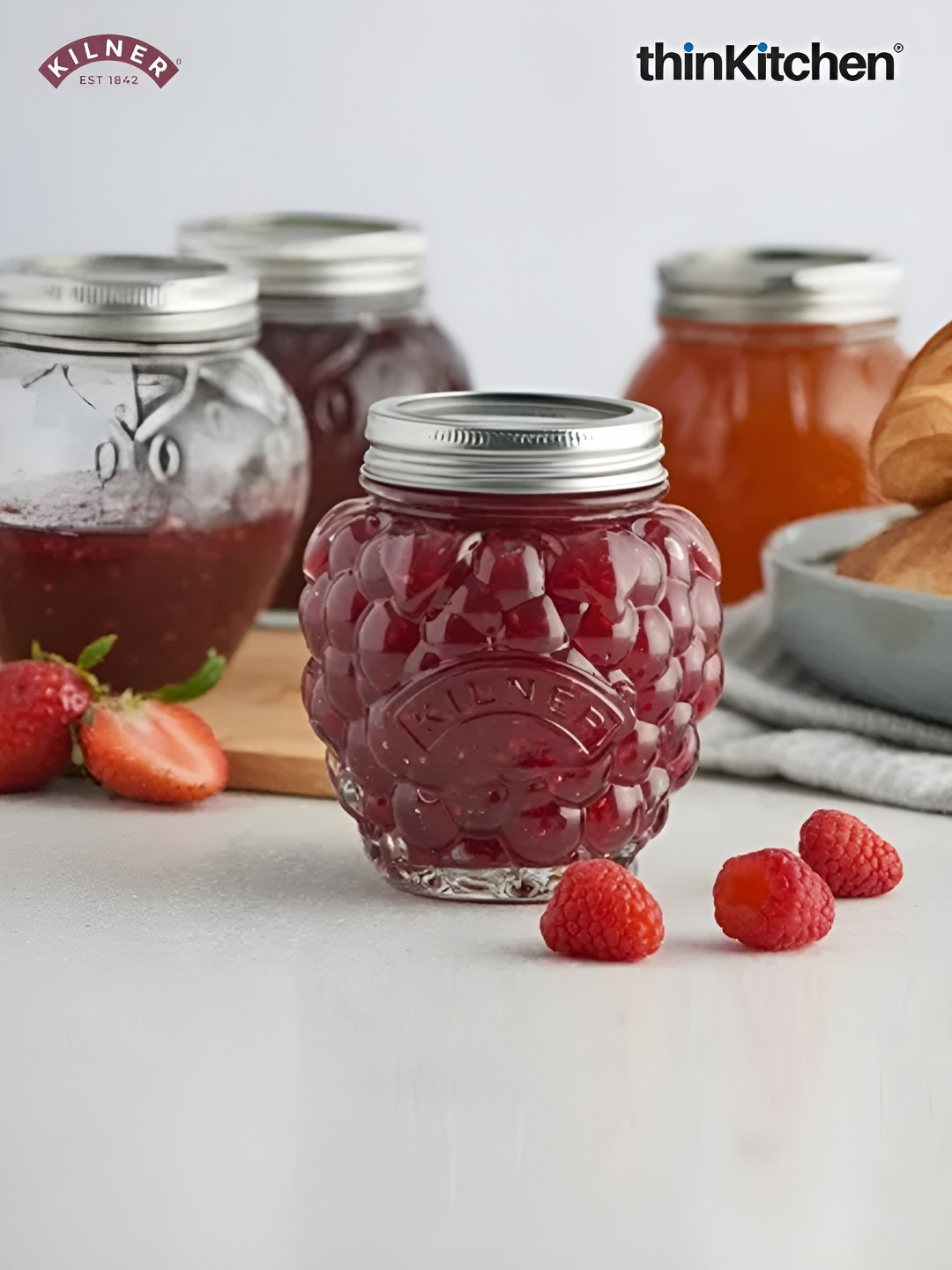 KILNER Transparent Glass Dishwasher Safe Food Container 400 ml