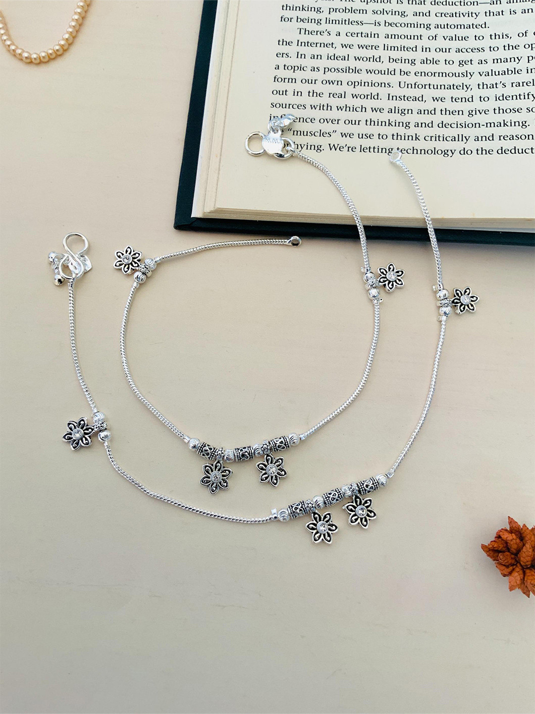 ABDESIGNS Silver-Plated Ethnic Anklets