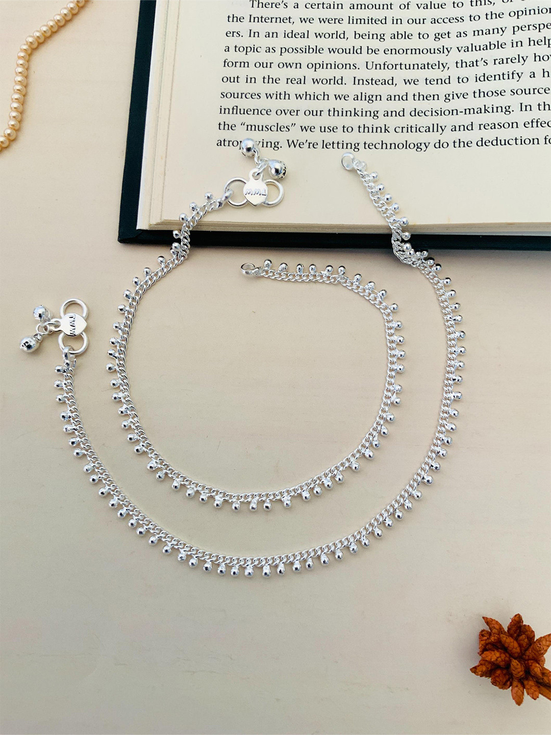 ABDESIGNS Silver-Plated Ethnic Anklets