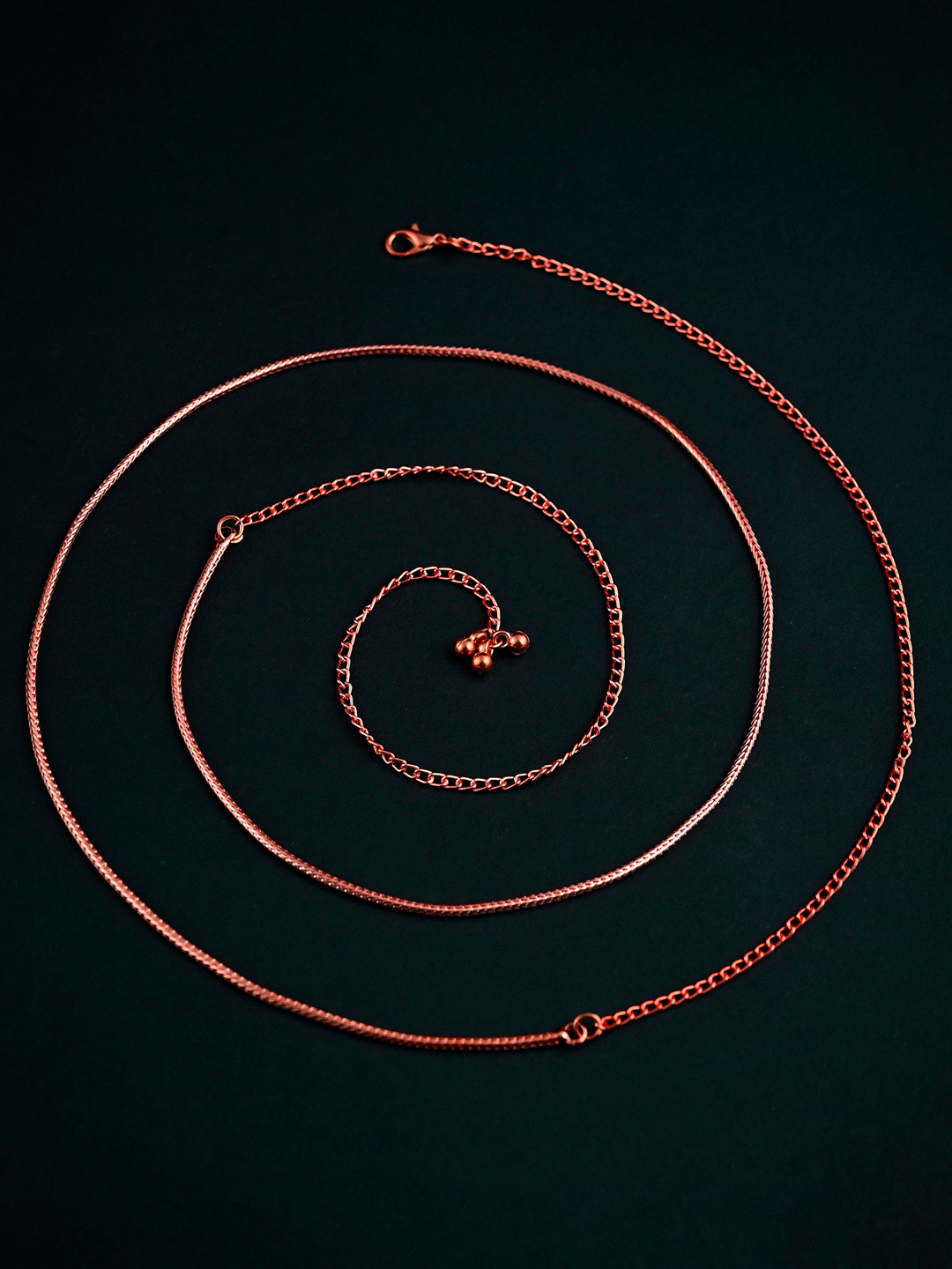 VAMA Rose Gold Plated Snake Waist Chain Western Belly Kamarband