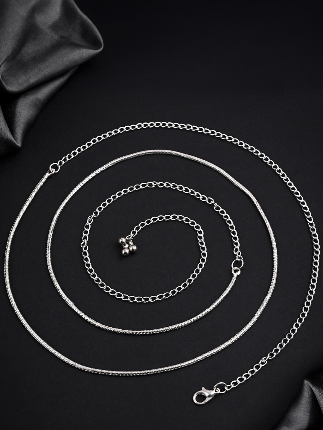 VAMA Silver Snake Waist Chain Western Belly Kamarband