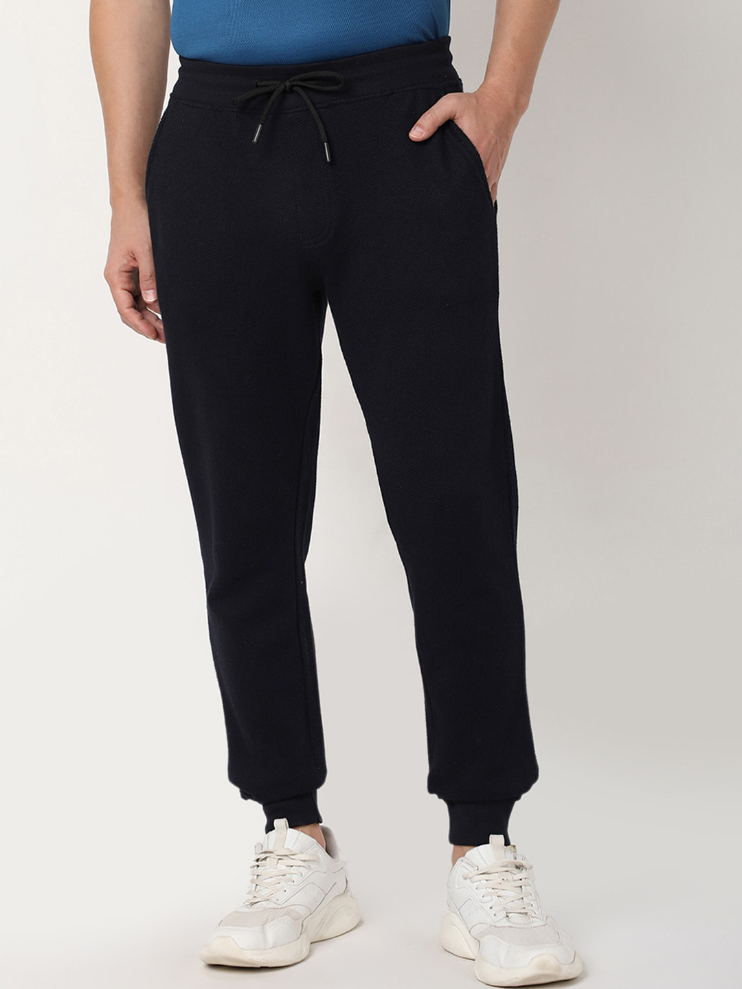 R&B Men Loose Fit Mid-Rise Cotton Joggers Trouser