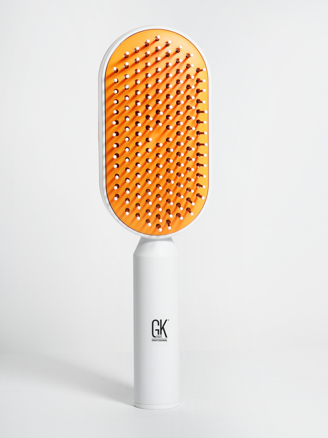GK HAIR Professional Paddle Brush - White & Orange