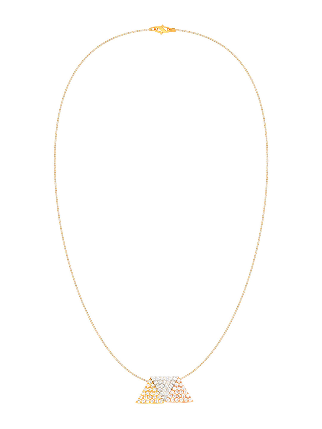 BHIMA Jewels 22K Hallmark 916 Purity Yellow Gold Triangle Pendant Neck