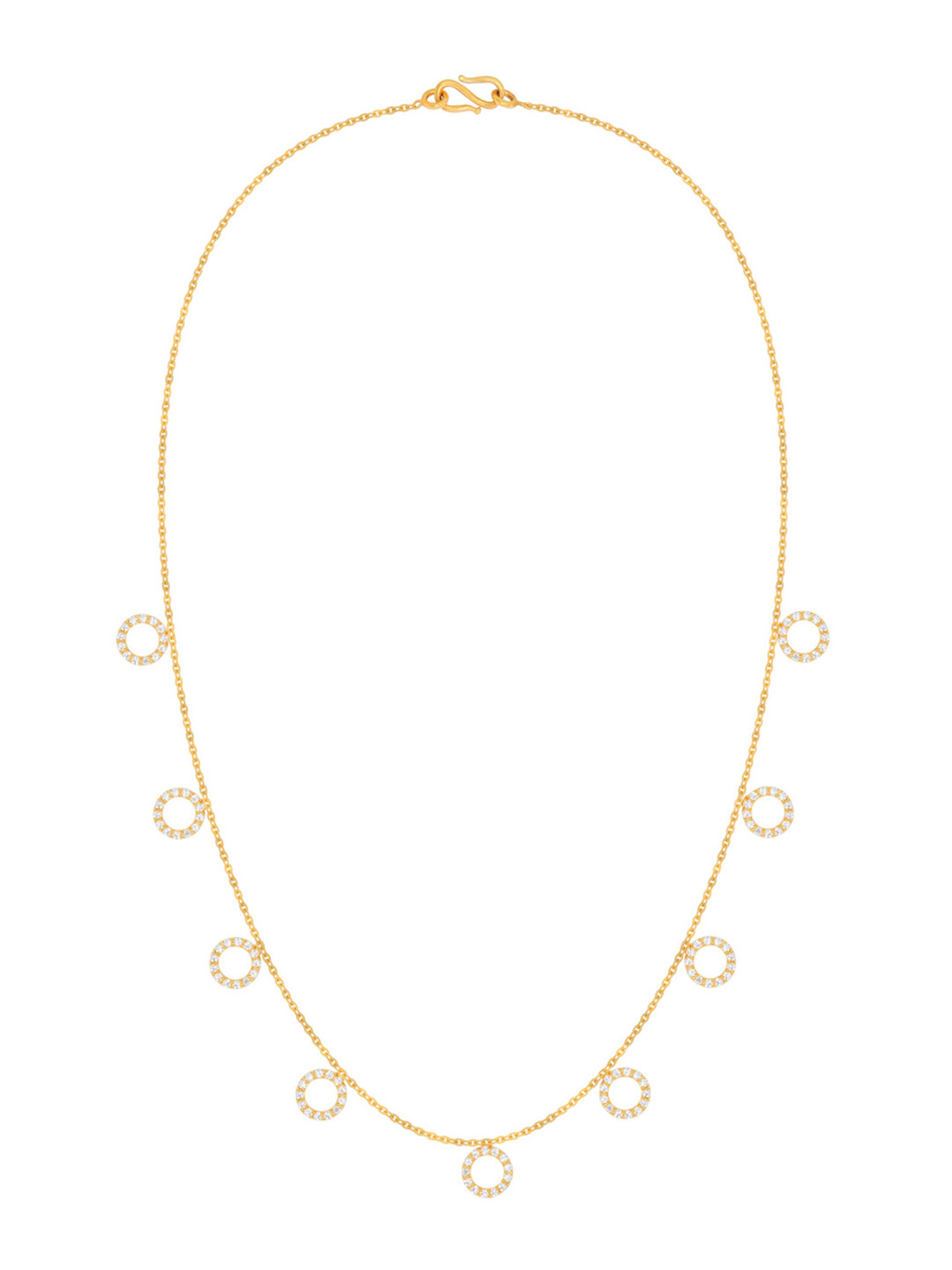 BHIMA 22K Hallmark 916 Purity Yellow Gold Hanging Stone Necklace