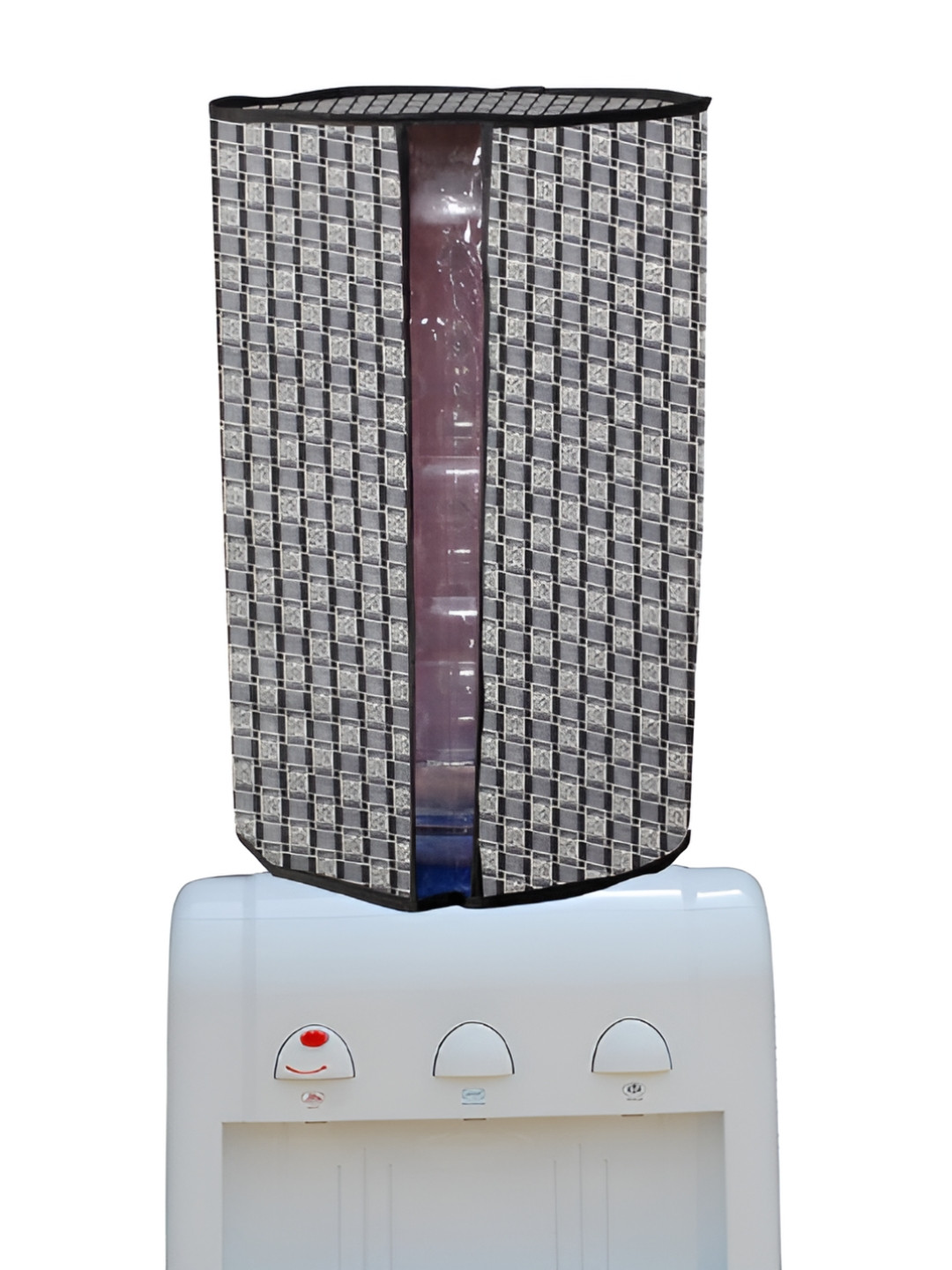 Stylista Grey & Black Basketweave Patterned Dustproof & Waterproof Water Dispenser Cover
