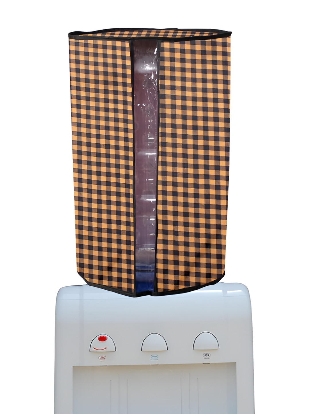 Stylista Yellow & Black Gingham Patterned Dustproof & Waterproof Water Dispenser Cover