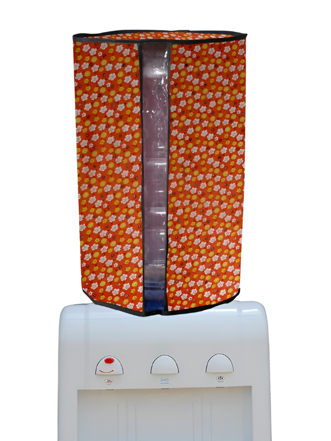 Stylista Orange Coloured Floral Pattern Printed Water Dispenser Covers