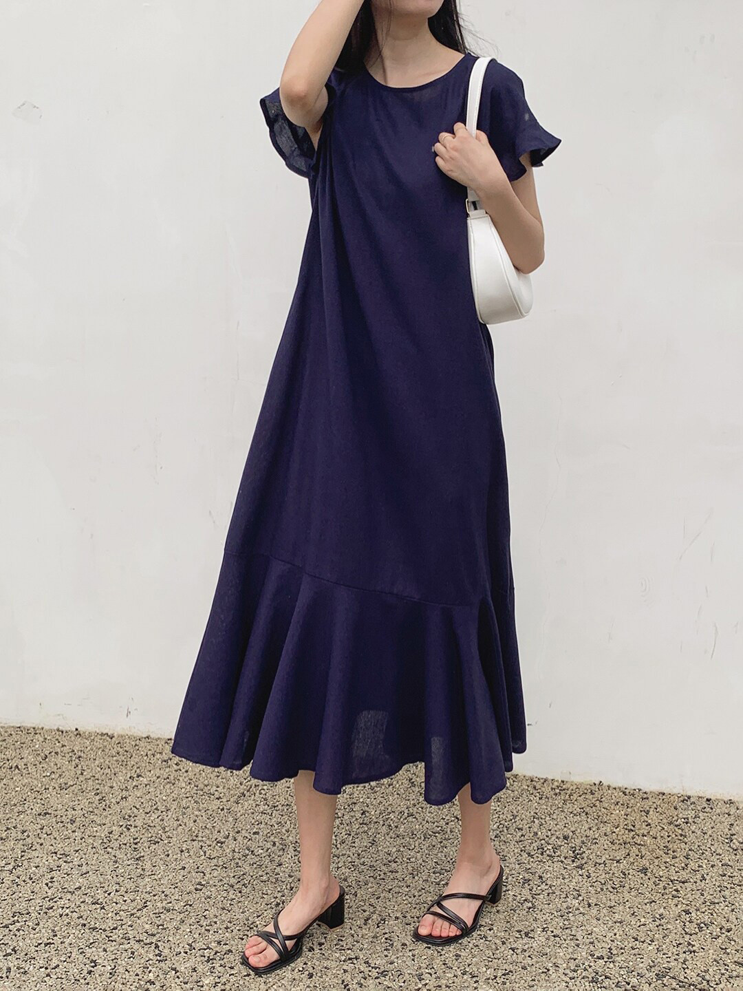 JC Mode A-Line Flounce Midi Dress