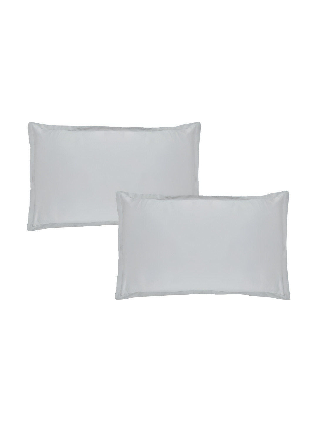 Trance Home Linen Grey 2 Pieces Solid Pure Cotton Rectangle Pillow Covers