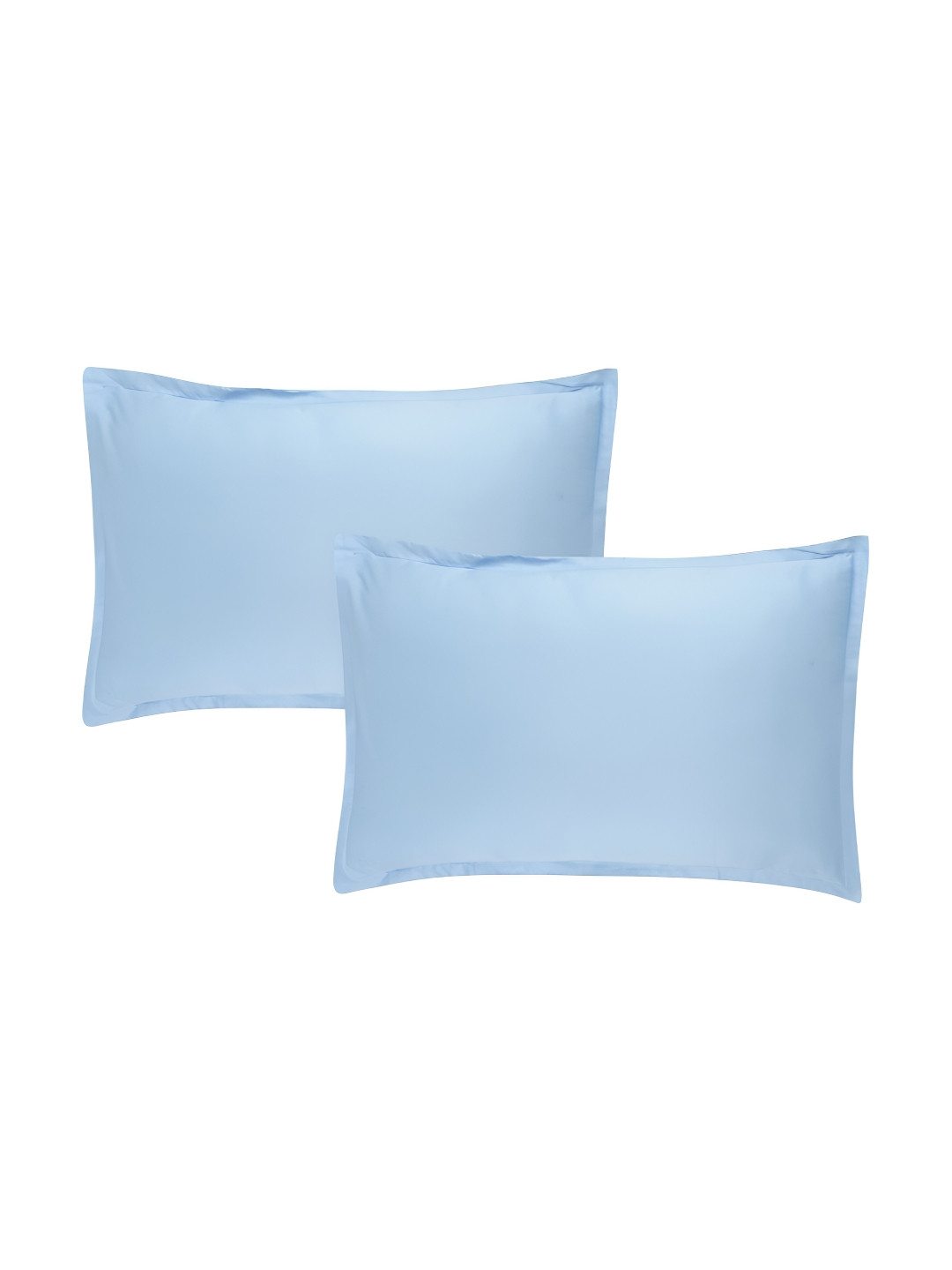Trance Home Linen Blue 2 Pieces Pure Cotton Rectangle Pillow Covers
