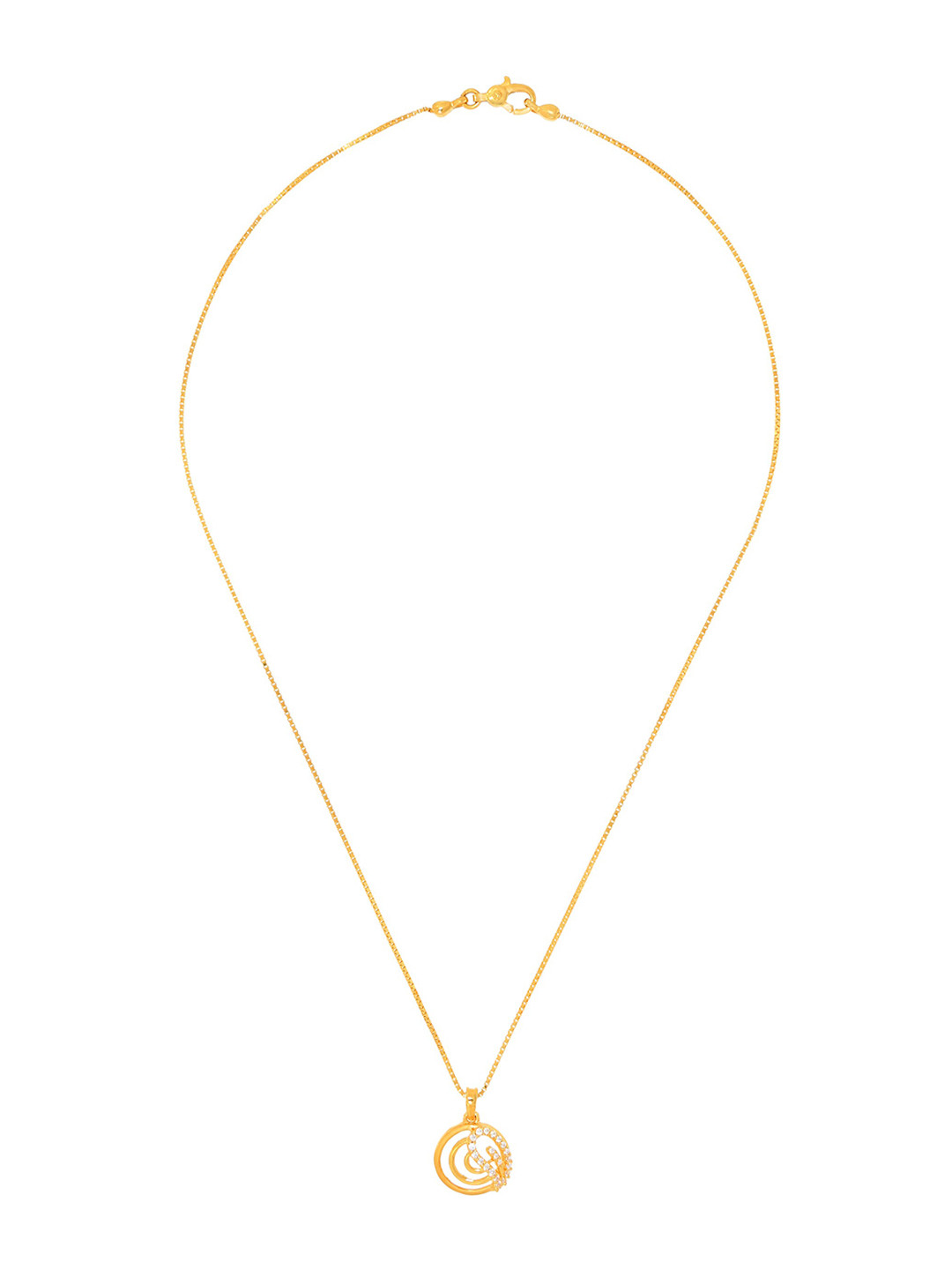 BHIMA 22K Hallmark 916 Purity Yellow Gold  Stone Pendant Necklace