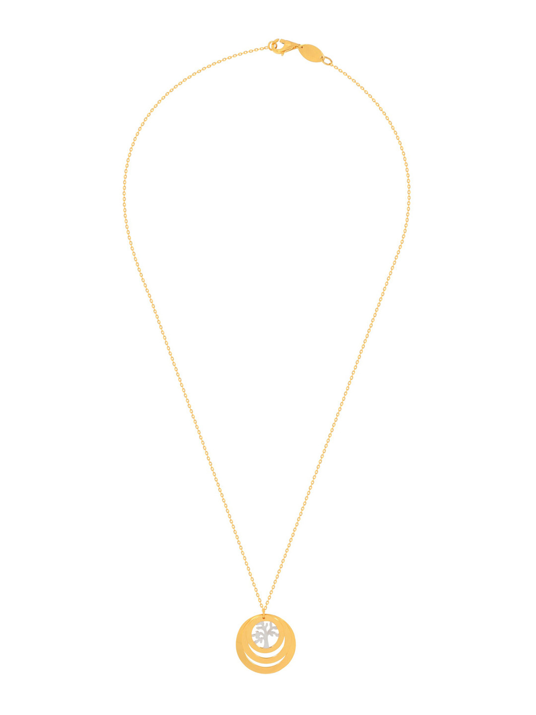 BHIMA 22K Hallmark 916 Purity Yellow Gold Triple Round Necklace