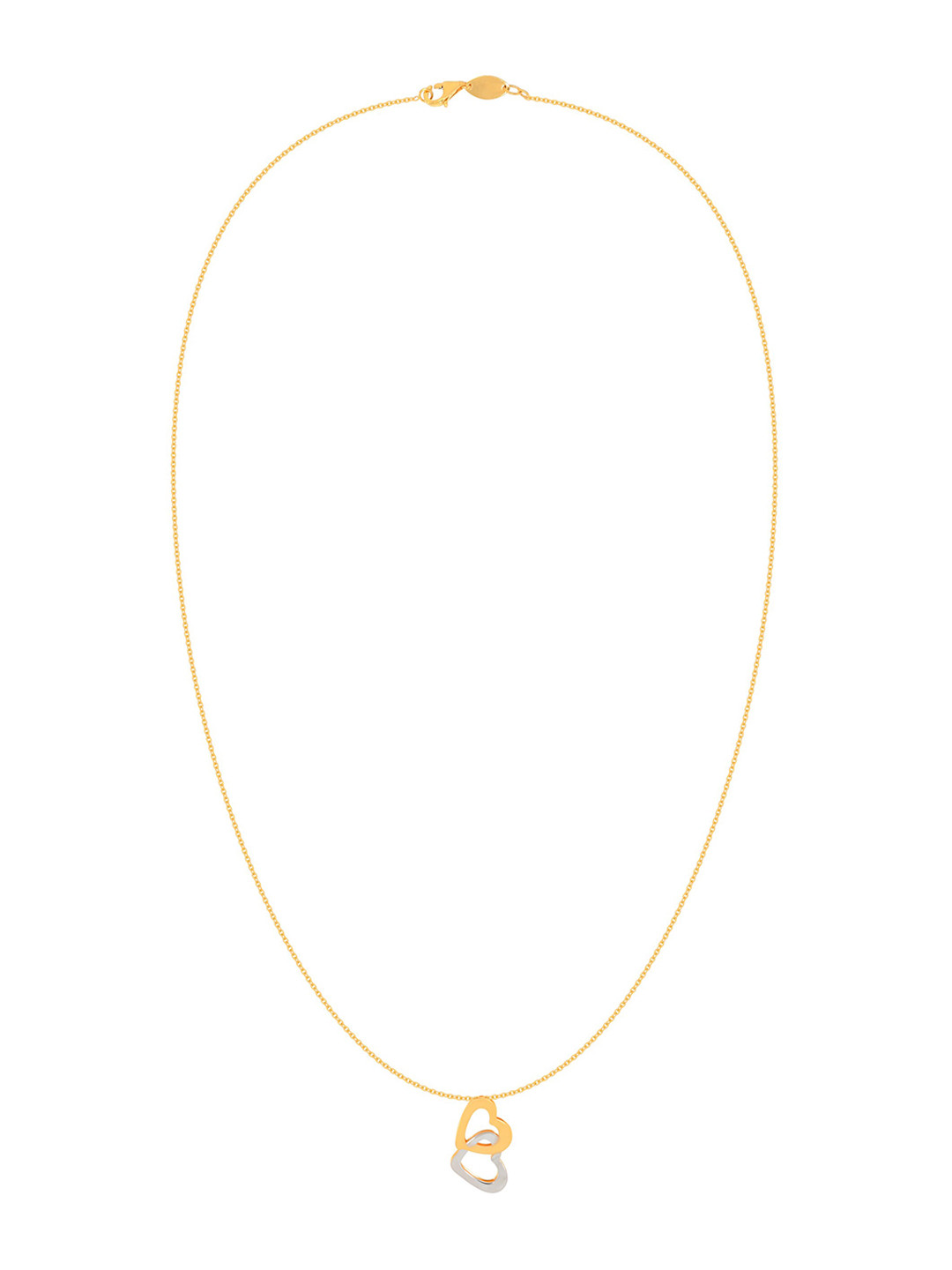 BHIMA 22K Hallmark 916 Purity Yellow Gold Dual Heart Necklace