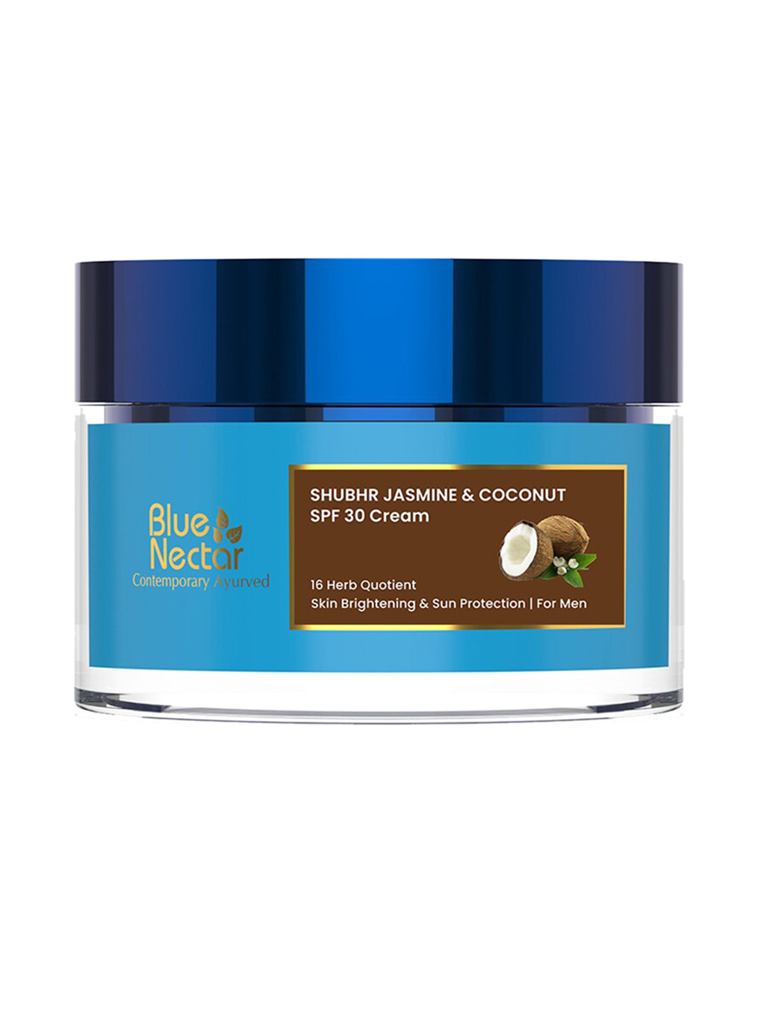 Blue Nectar Men Shubhr Jasmine & Coconut SPF30 Face Cream with Turmeric & Almond - 50 g