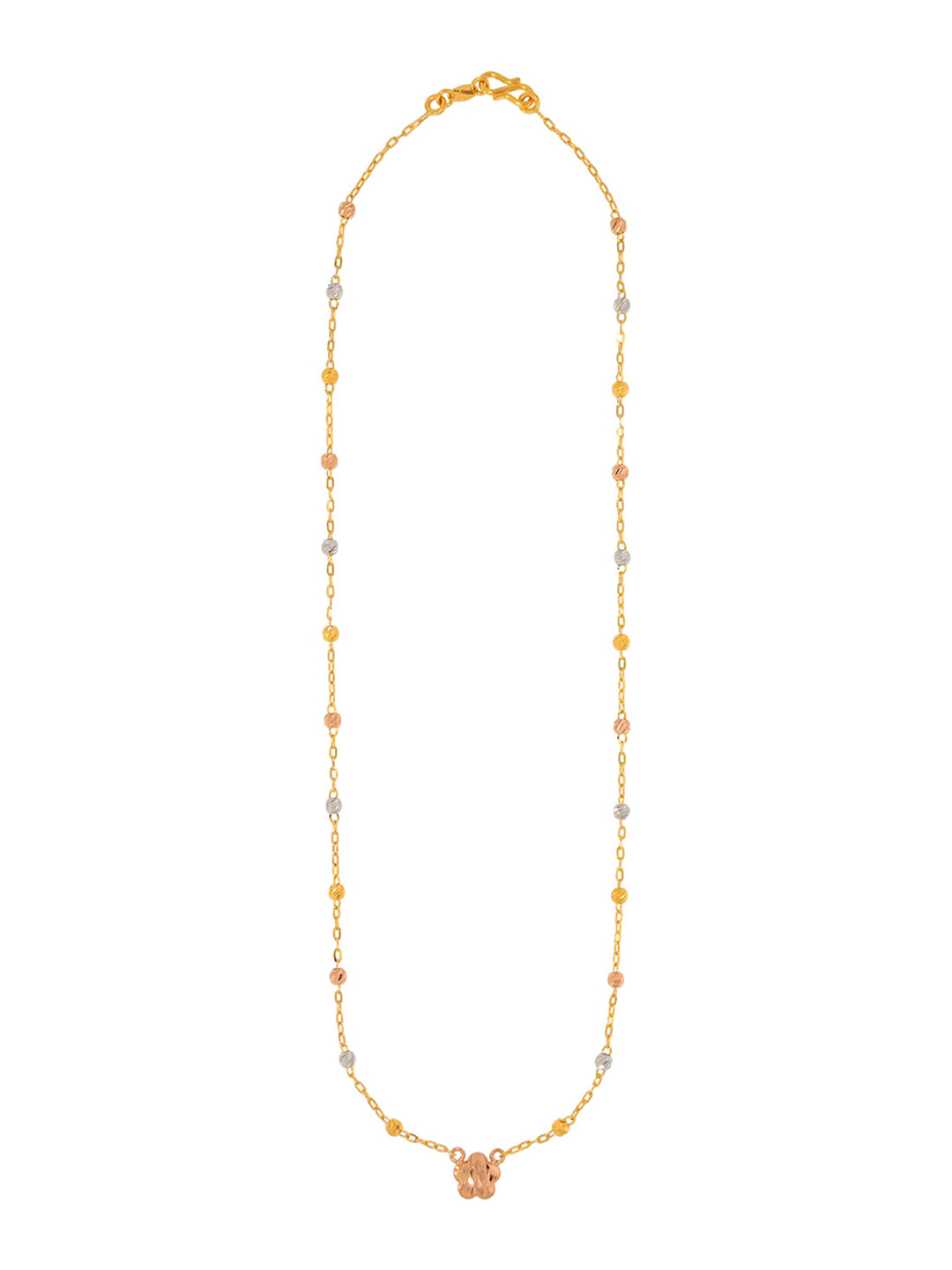 BHIMA 22K Hallmark 916 Purity Yellow Gold Rose Pendant Necklace