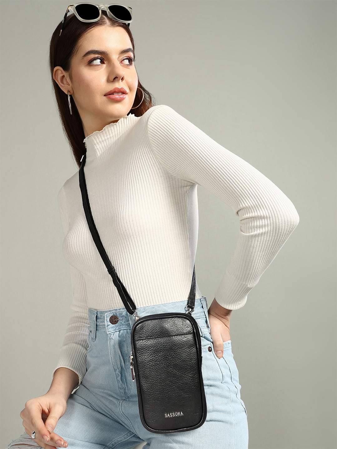 Sassora Pure Leather Crossbody Sling Bag