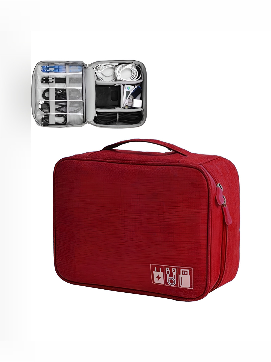 Cortina Red  Water Resistant Electronics Accessories Organizer