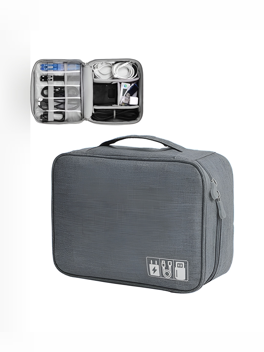 Cortina Grey & Water Resistant Electronics Accessories Organizer