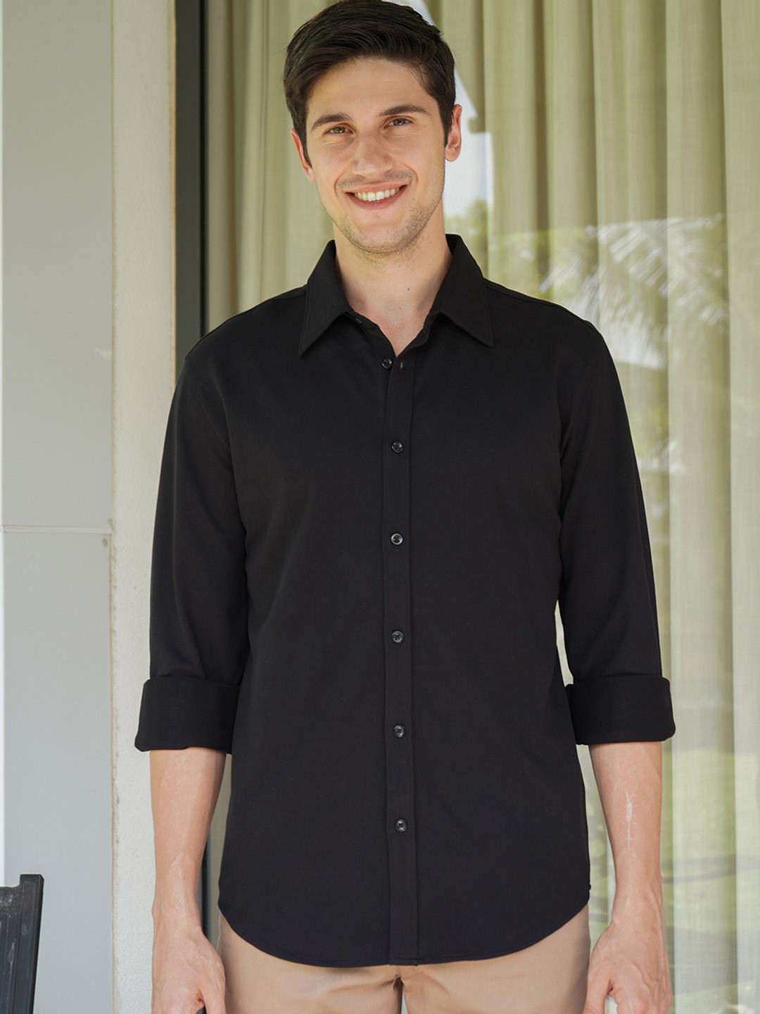 ARISTOBRAT Premium Slim Fit Pique Casual Shirt