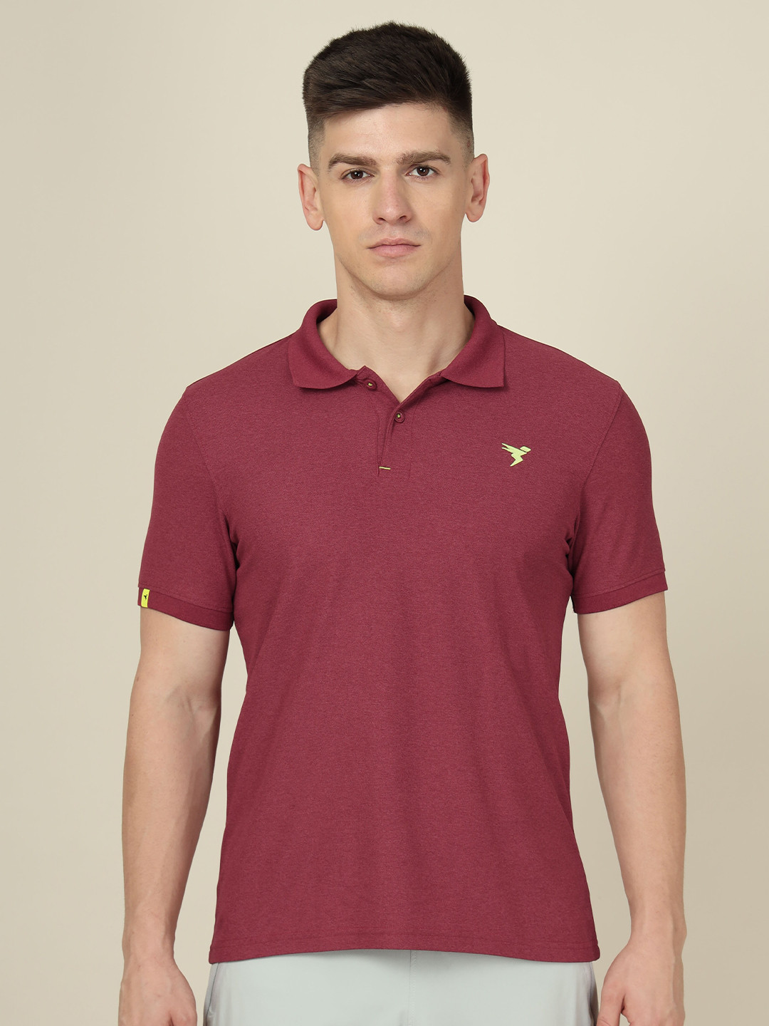 Technosport Polo Collar Rapid Dry Anti Microbial Technology Slim Fit Active T-shirt