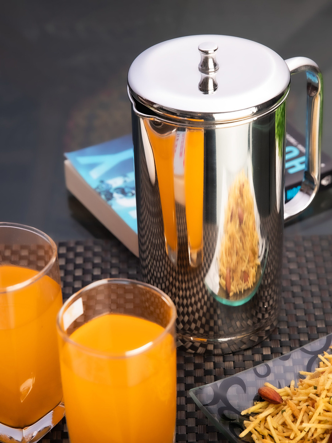 FNS Silver Toned Stainless Steel Water Jug 1.5L