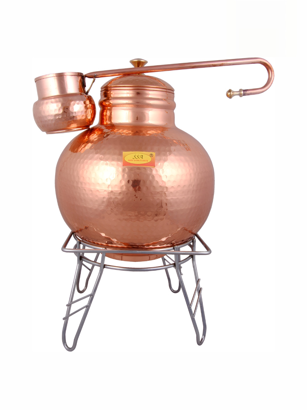 Shivshakti Arts 3 Pcs Copper Water Jug with Loti & Stand 5 L