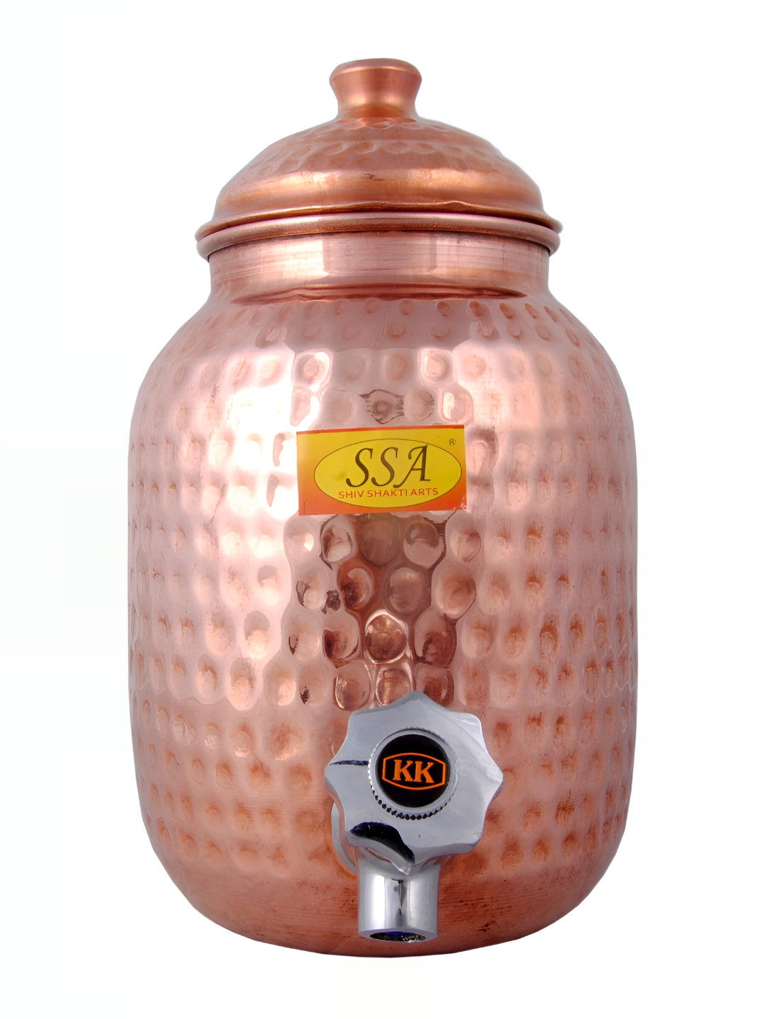 Shivshakti Arts Brown Copper Water Jug With Lid 2 L