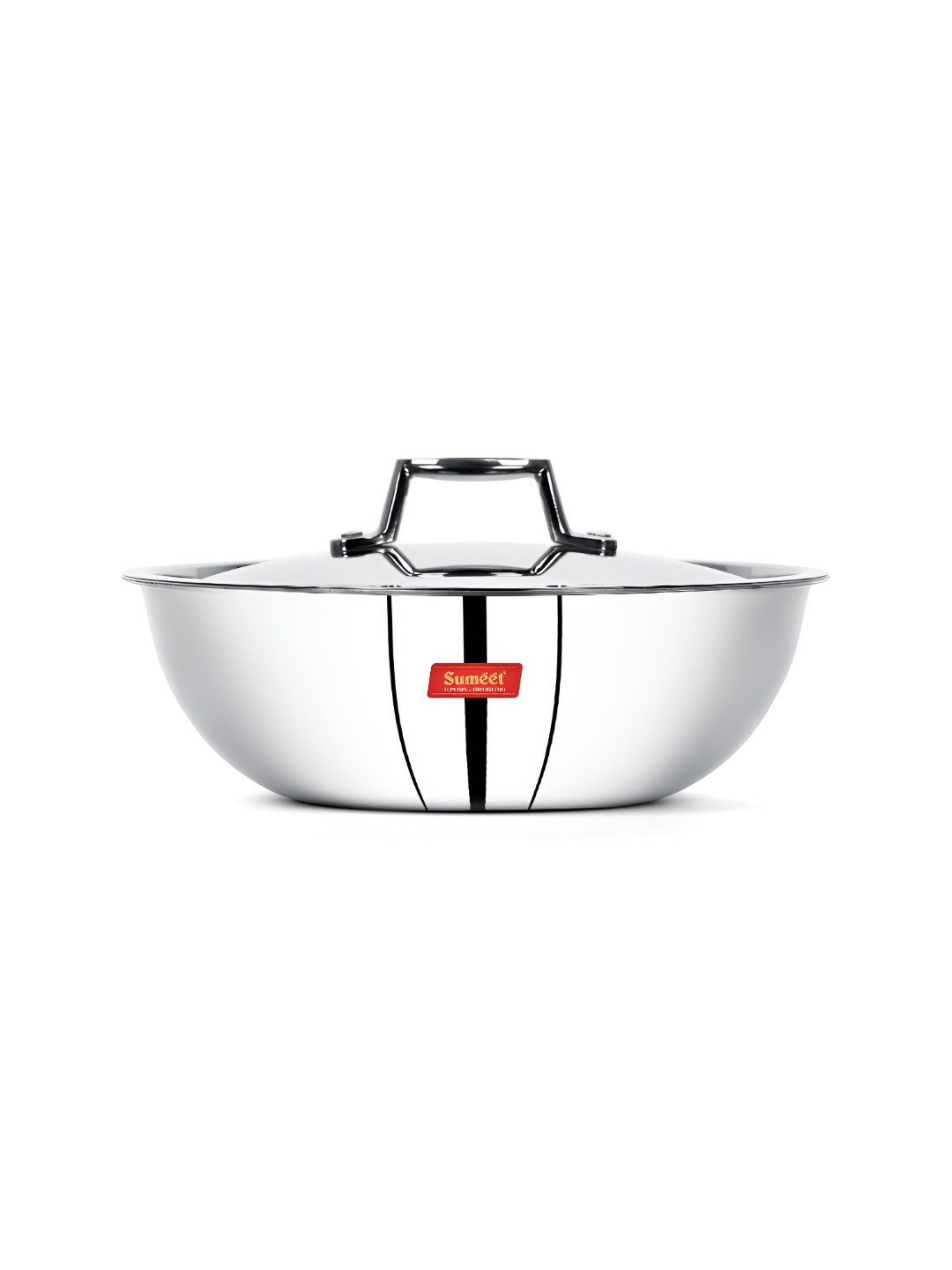 Sumeet Steel-Toned Tri-Ply Stainless Steel Dishwasher Safe Kadhai 3.25 ltr