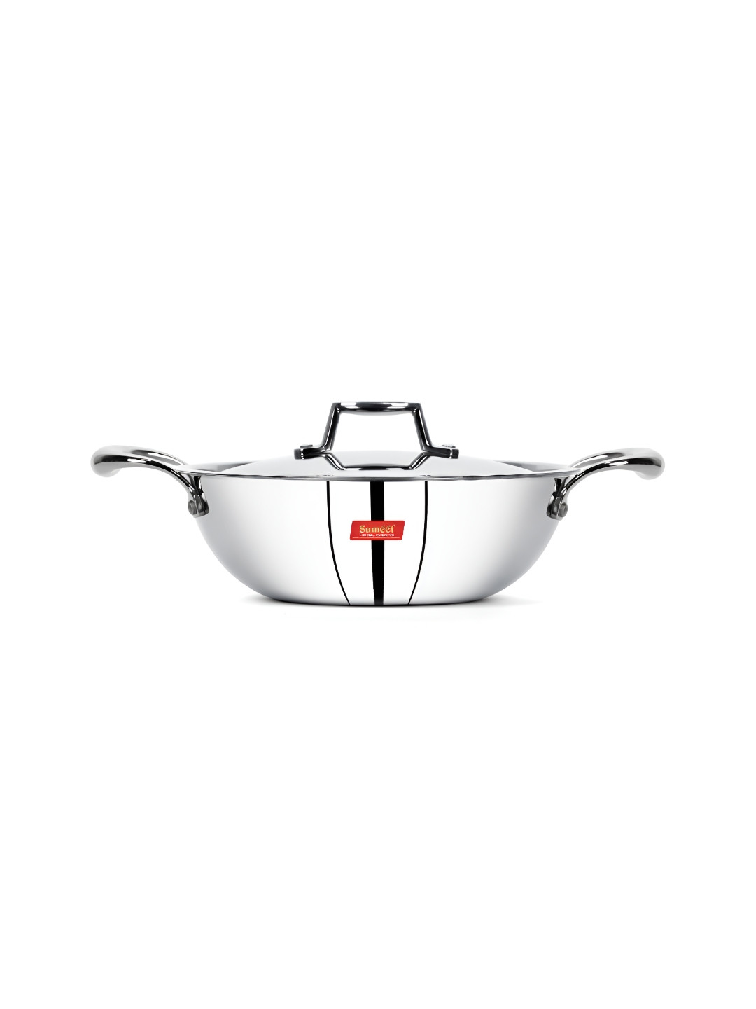 Sumeet Steel-Toned Tri-Ply Stainless Steel Dishwasher Safe Kadhai 3.25 ltr