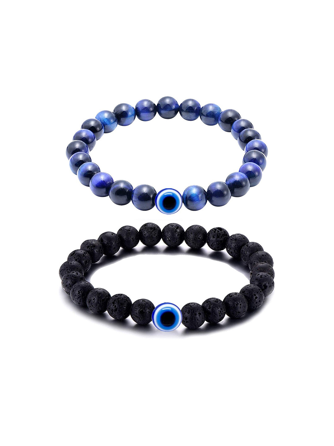 Young & Forever Unisex 2 Beaded Tigers Eye Bracelets