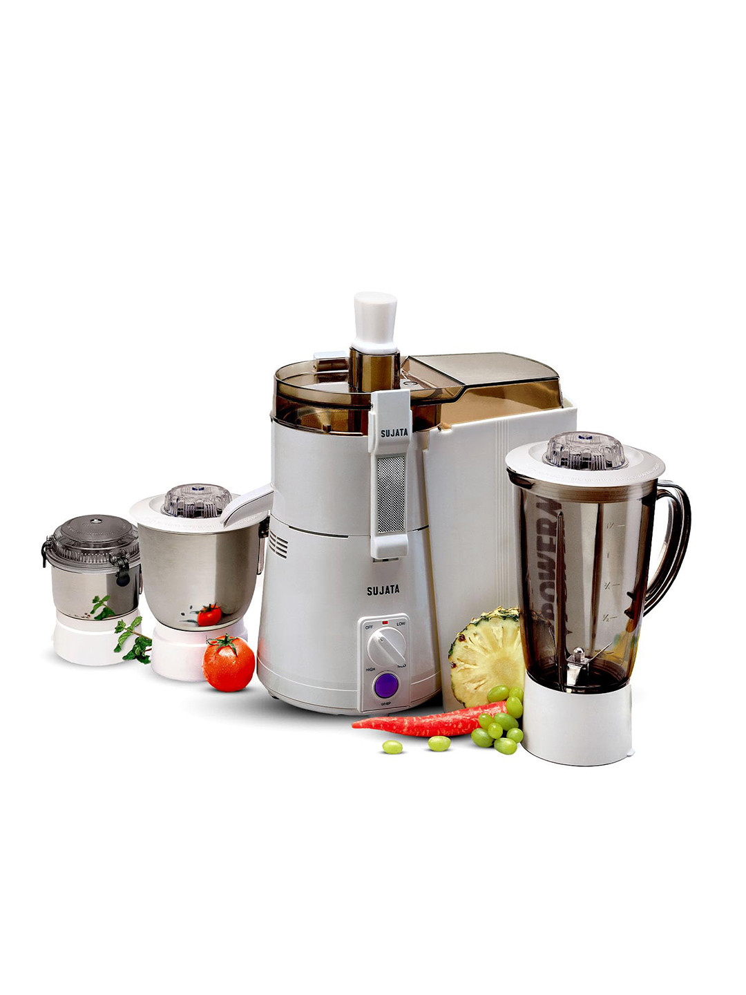 SUJATA Powermatic Maxima (Juicer/Mixer/Grinder Chutney Jar) White 900W Juicers