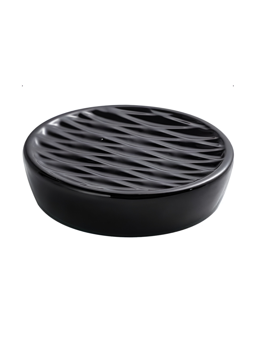 The Better Home Black Textured Ceramic Soap Dish