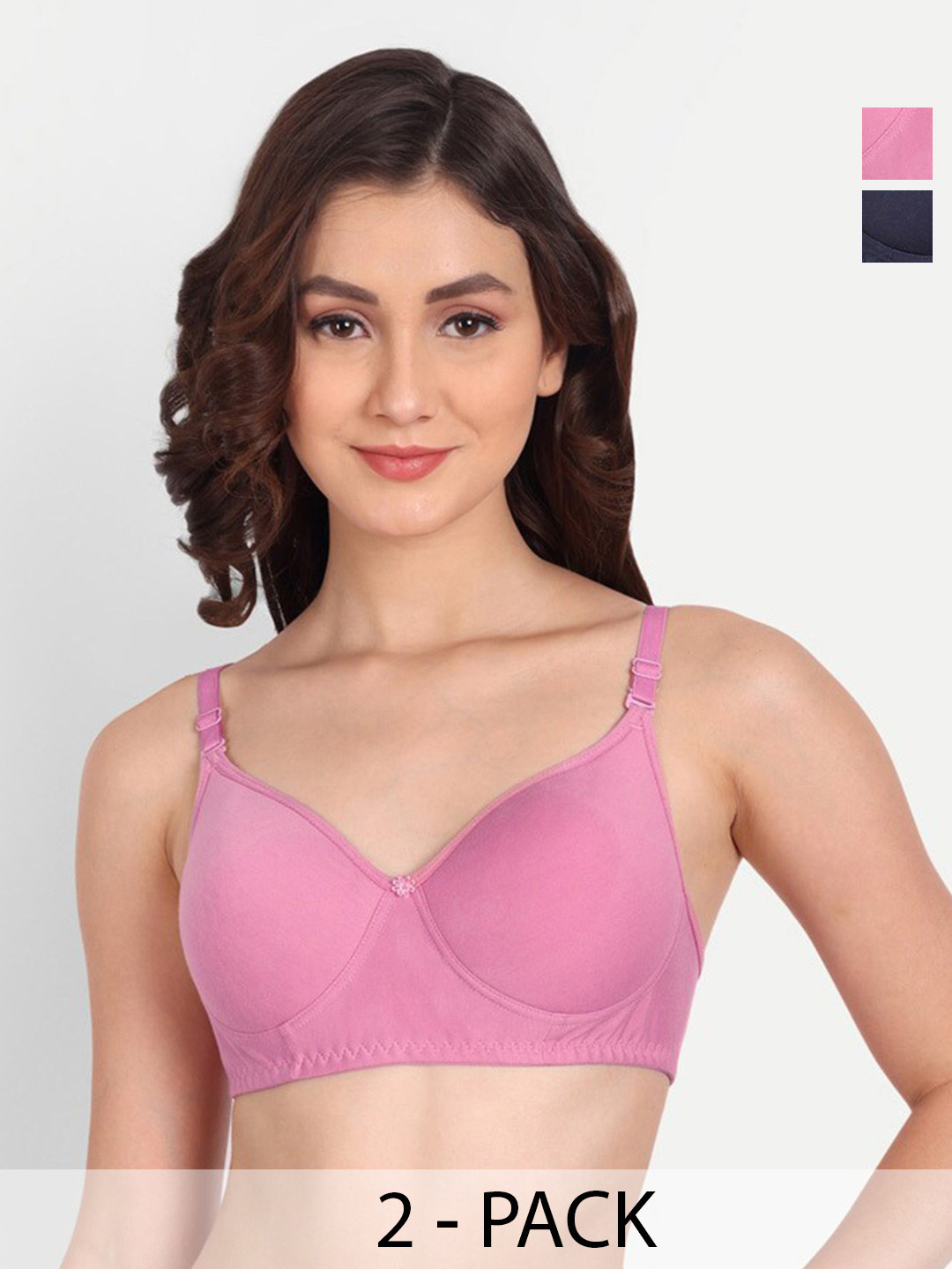 Liigne Pack Of 2 Full Coverage Lightly Padded Everyday Bra- All Day Comfort