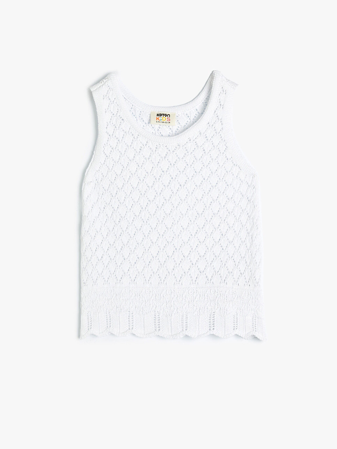 Koton Girls Open Knit Sleeveless Sweater Vest
