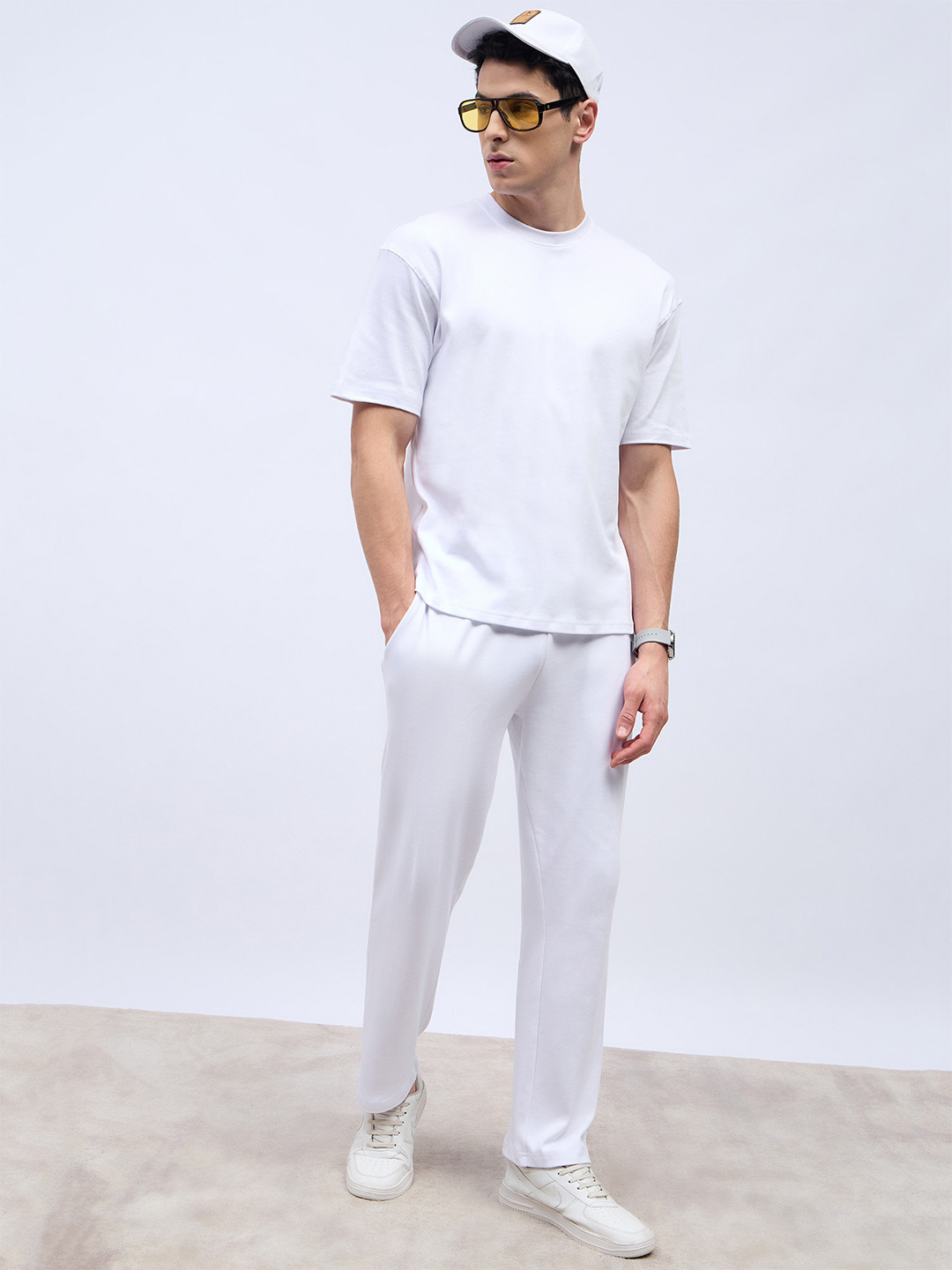 Styli Back Contrast 7 Print Oversized T-shirt and Jogger Interlock Co-ords