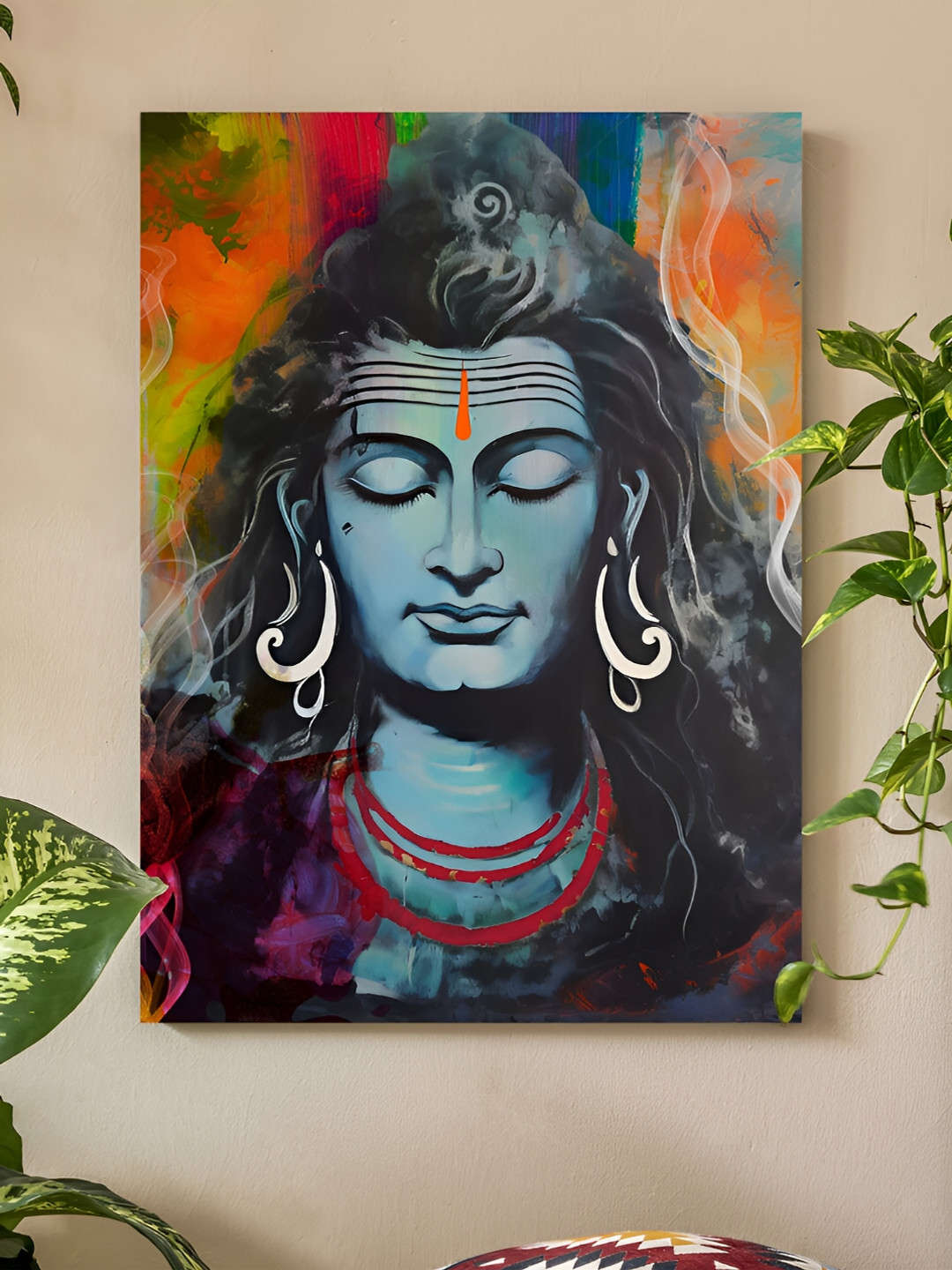 Art Street Blue & Black Lord Shiva Wall Art