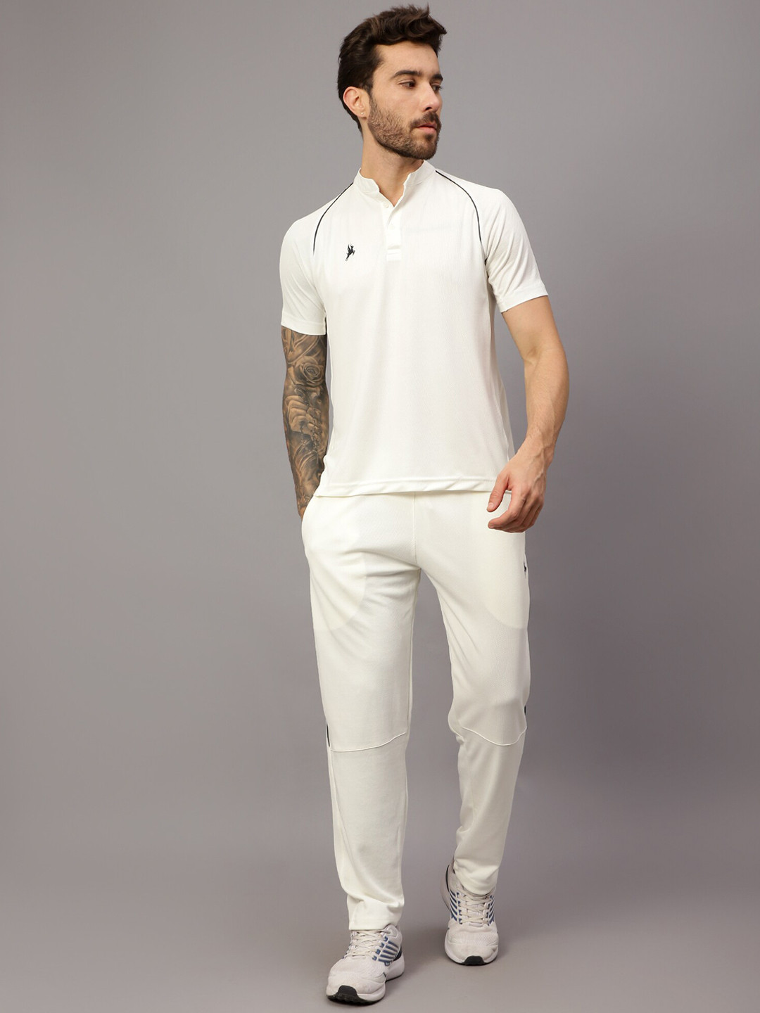 Trenz Cricket Set Chinese Collar Short Sleeves Tracksuits