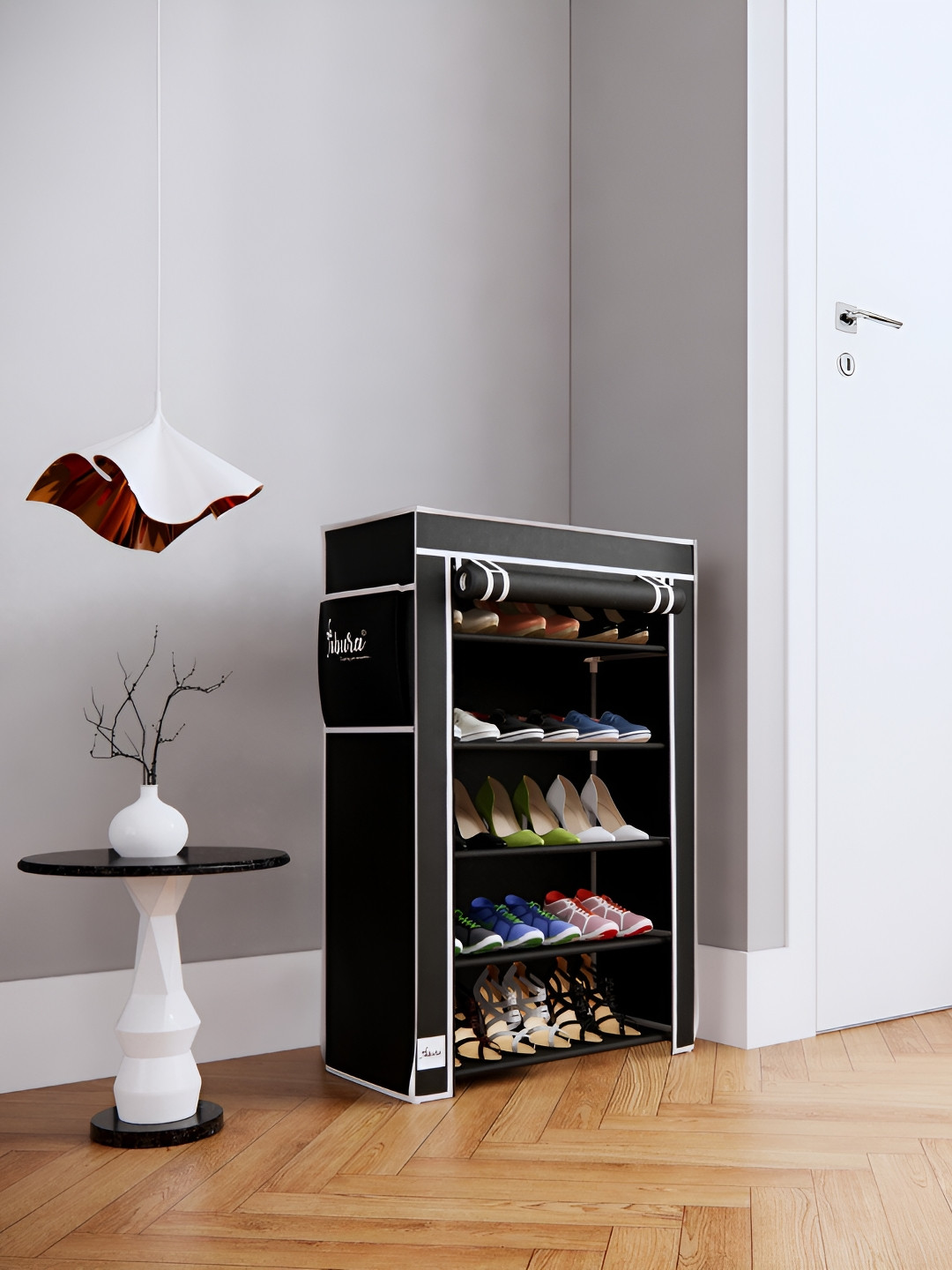 Pamworld Black 5-Layers Shoes Rack