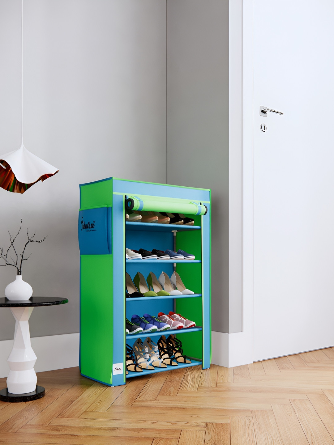 Pamworld Blue & Green 5-Tier Rectangular Shoe Rack